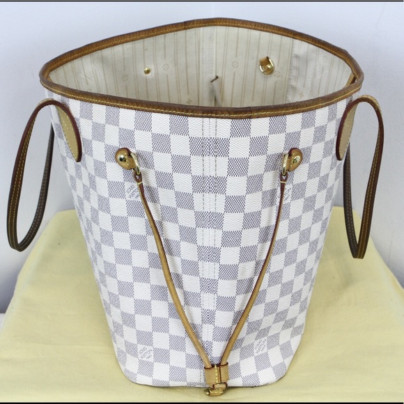 Auth Louis Vuitton Neverfull MM DA Damier Azur LV - Picture 2 of 8